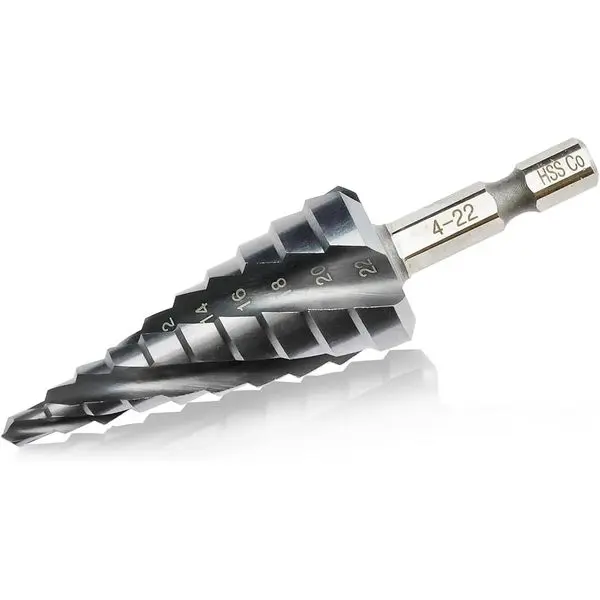 FORÊT ÉTAGÉS HSS FLÛTES À SPIRALE 4-22MM, 10 ÉTAGES