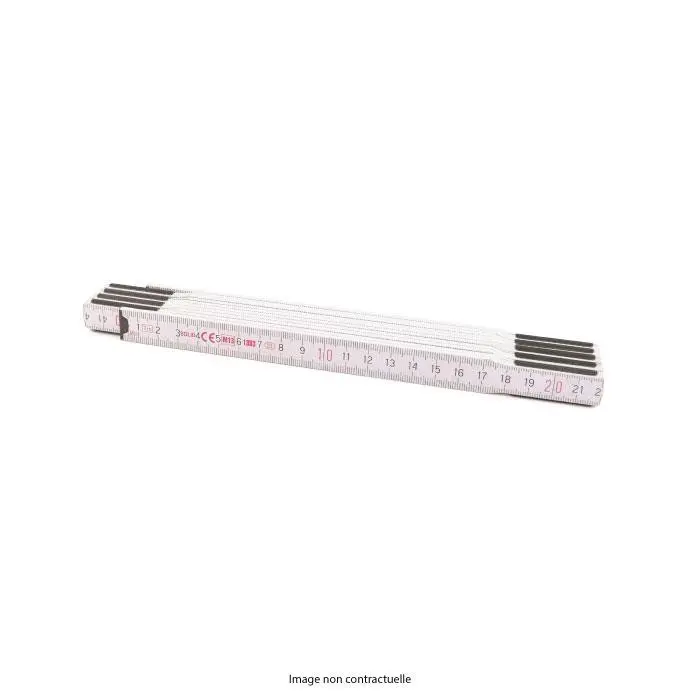 MÈTRE PLIANT BOIS PRO 2 M X 16 MM BLANC