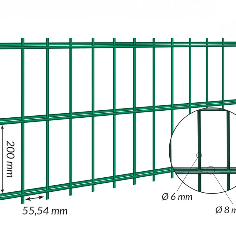 [STA10V] PANNEAU 2D SUPER DS 8/6/8 250 CM  (Vert RAL6005, 103 cm)