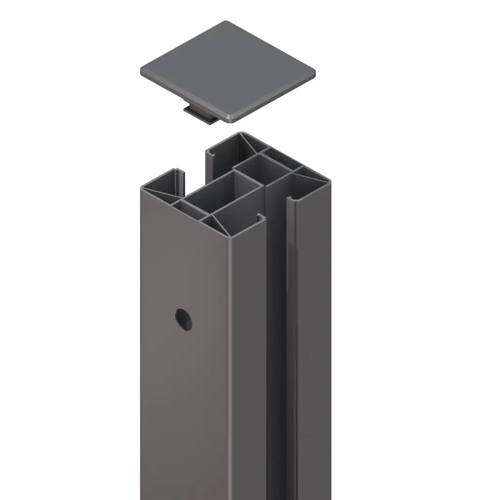 [2340] SYSTEM POTEAU À SERRAGE  (Anthracite, 105 cm, Intermédiaire (droit))