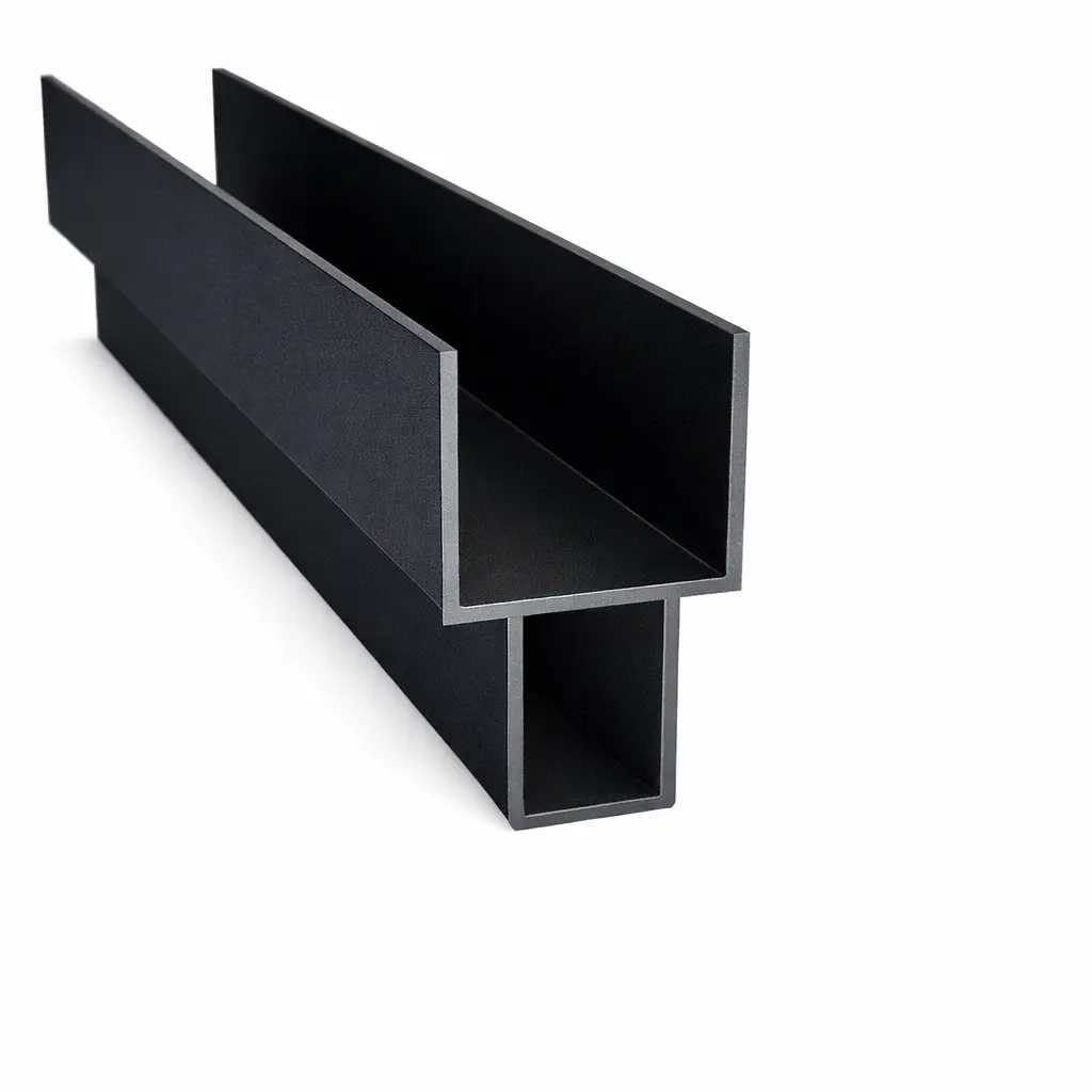 [DF1UA42-7021] Profile en U aluminium Duofuse pour bordure de soubassement en béton 220cm (RAL7021)