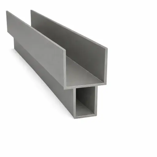 Profile en U aluminium Duofuse pour bordure de soubassement en béton 220cm